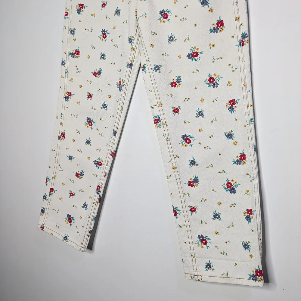 Billabong X Wrangler White Red Yellow Floral Denim Jean 25 - Picture 2 of 12